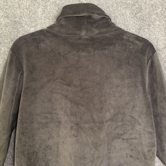 Athletic Works Soft Velvet Velour Top Women S Cowl Neck Black Pullover Slit Hem - Picture 7 of 11